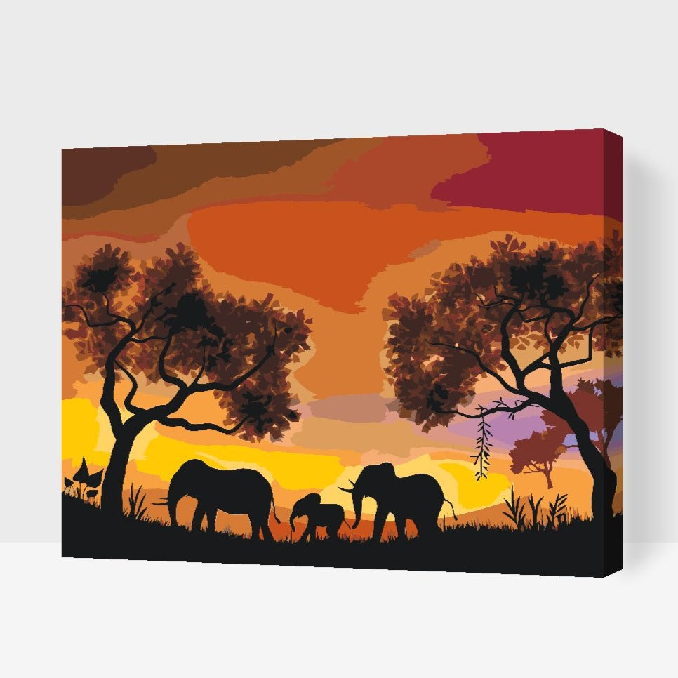 paint by numbers savannah sunset motiv