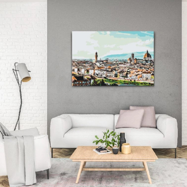 Florens Paint by Numbers – motiv med domkyrkan och historiska byggnader