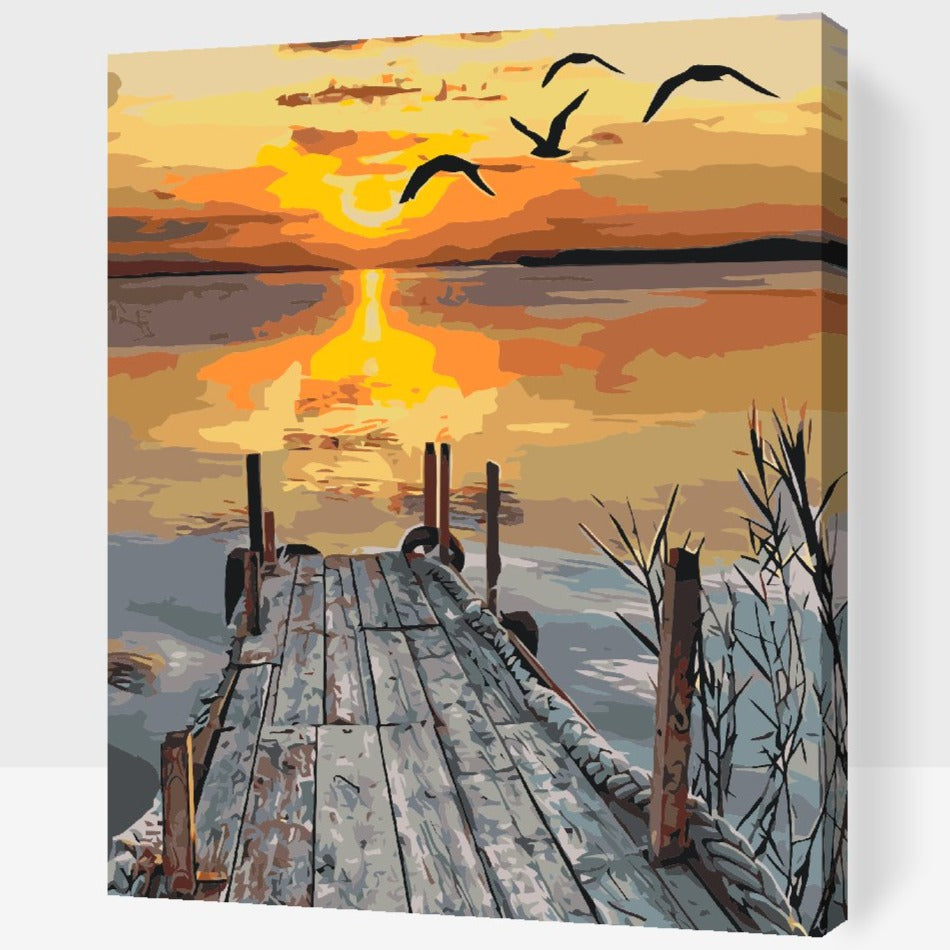 paint by numbers stilla stund vid vattnet