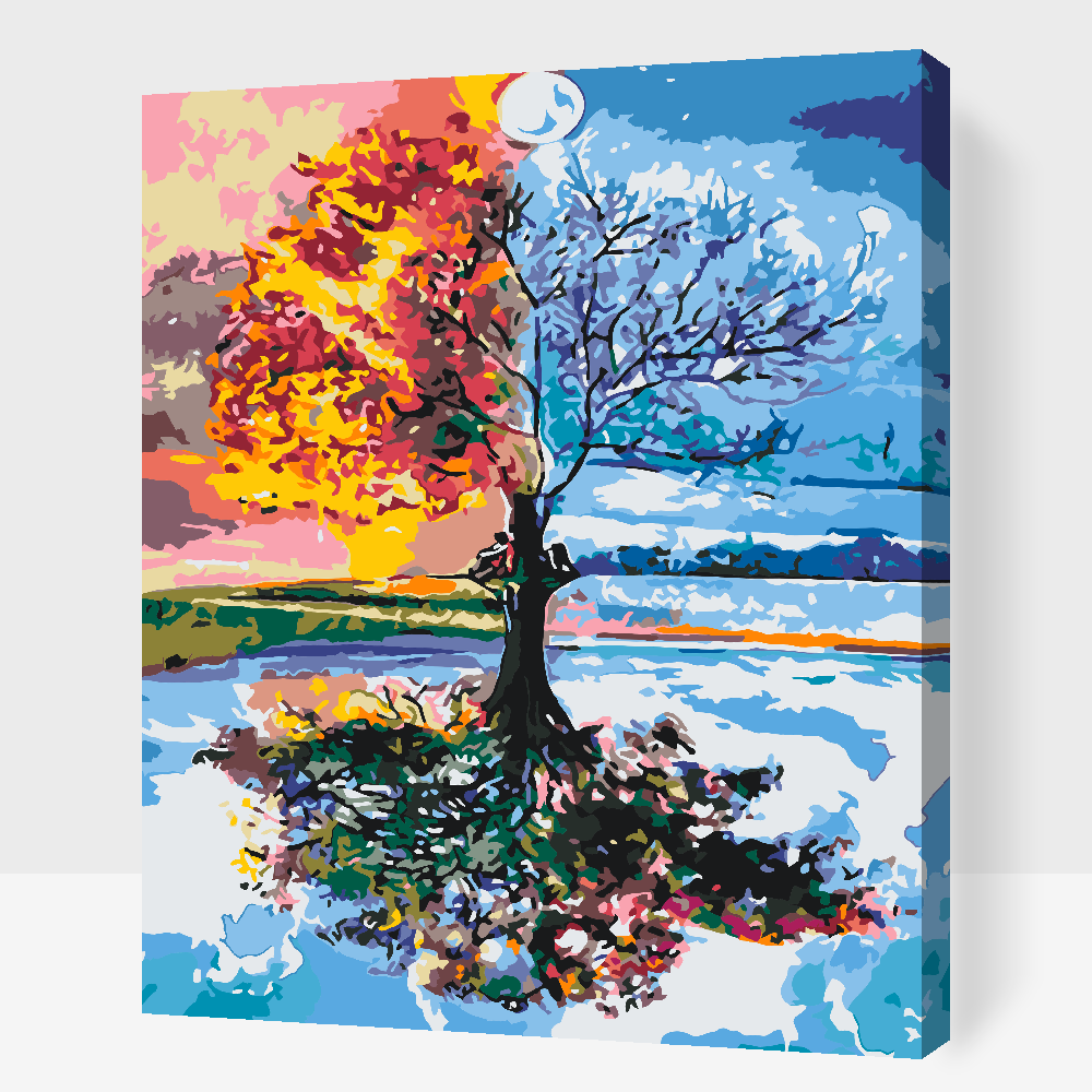 paint by numbers fyra årstider