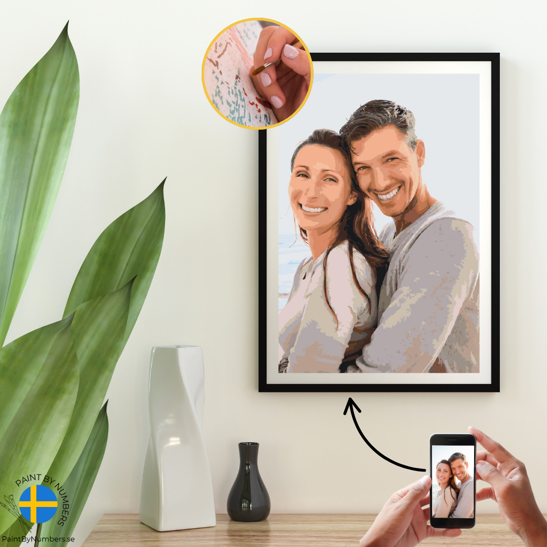 Anpassat måla-efter-nummer-kit med eget foto