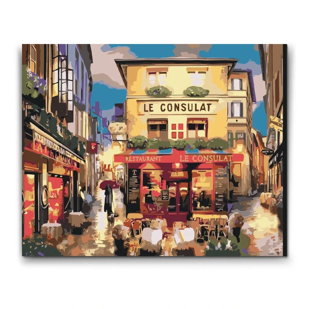 Café i Paris Montmartre – Paint By Numbers motiv