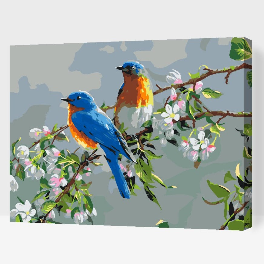 paint by numbers blå flugsnappare