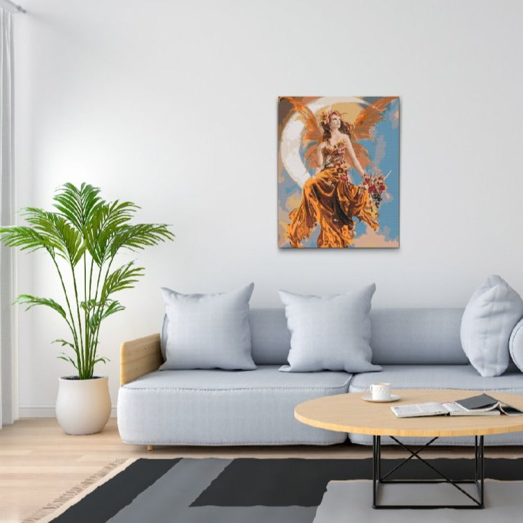 måla en höstälva med vingar