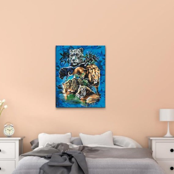 stora kattdjur målarbild