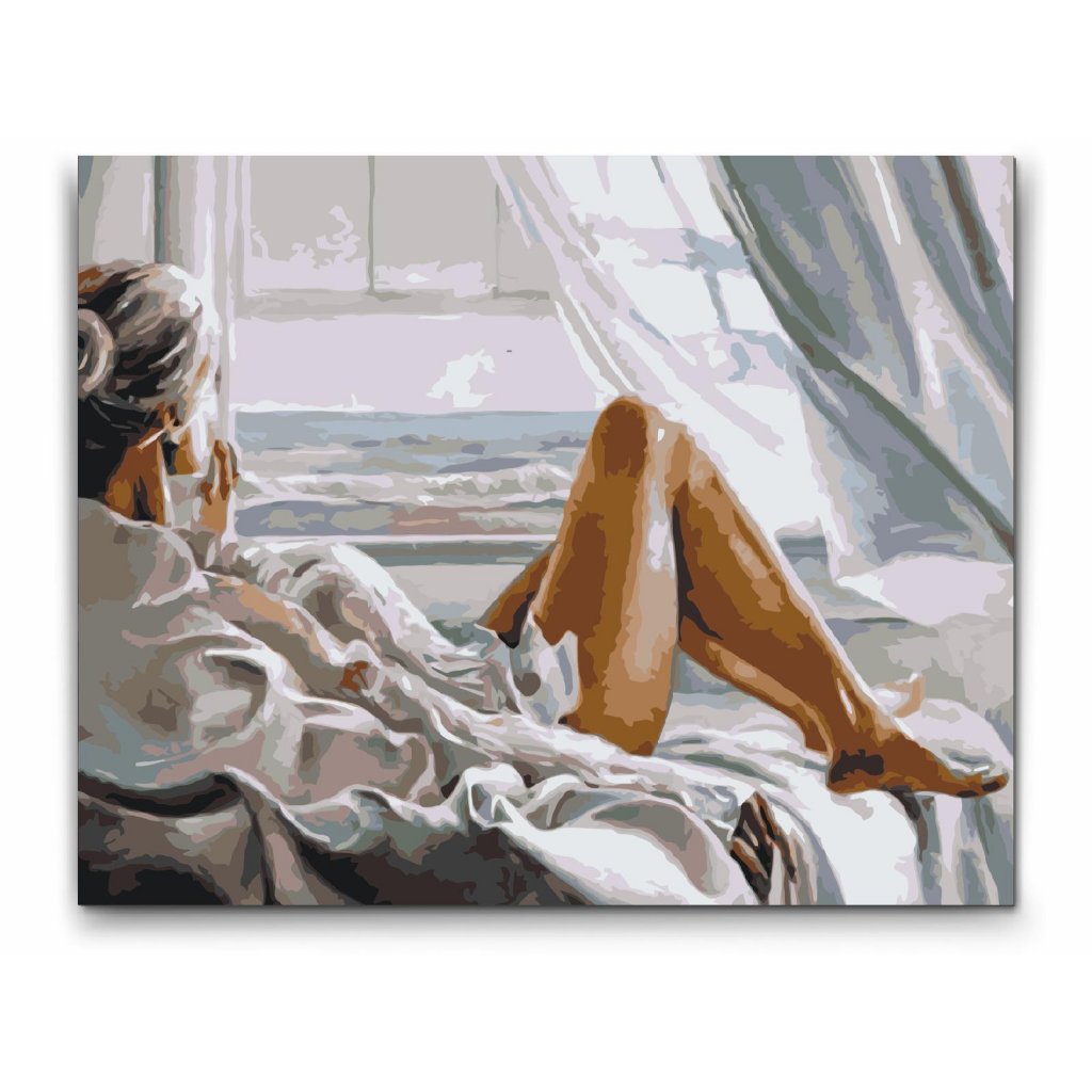 solnedgång över strand paint by numbers