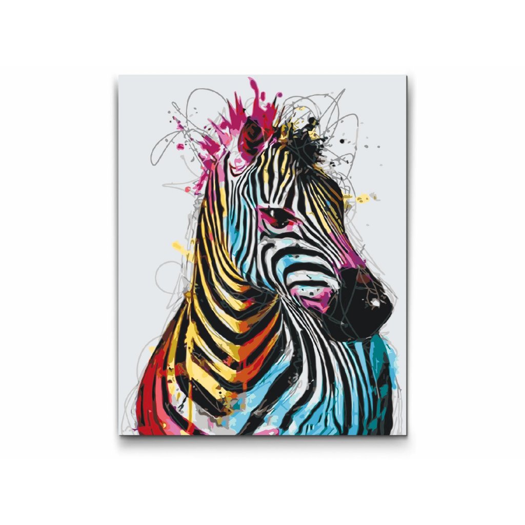 paint by numbers rainbow zebra