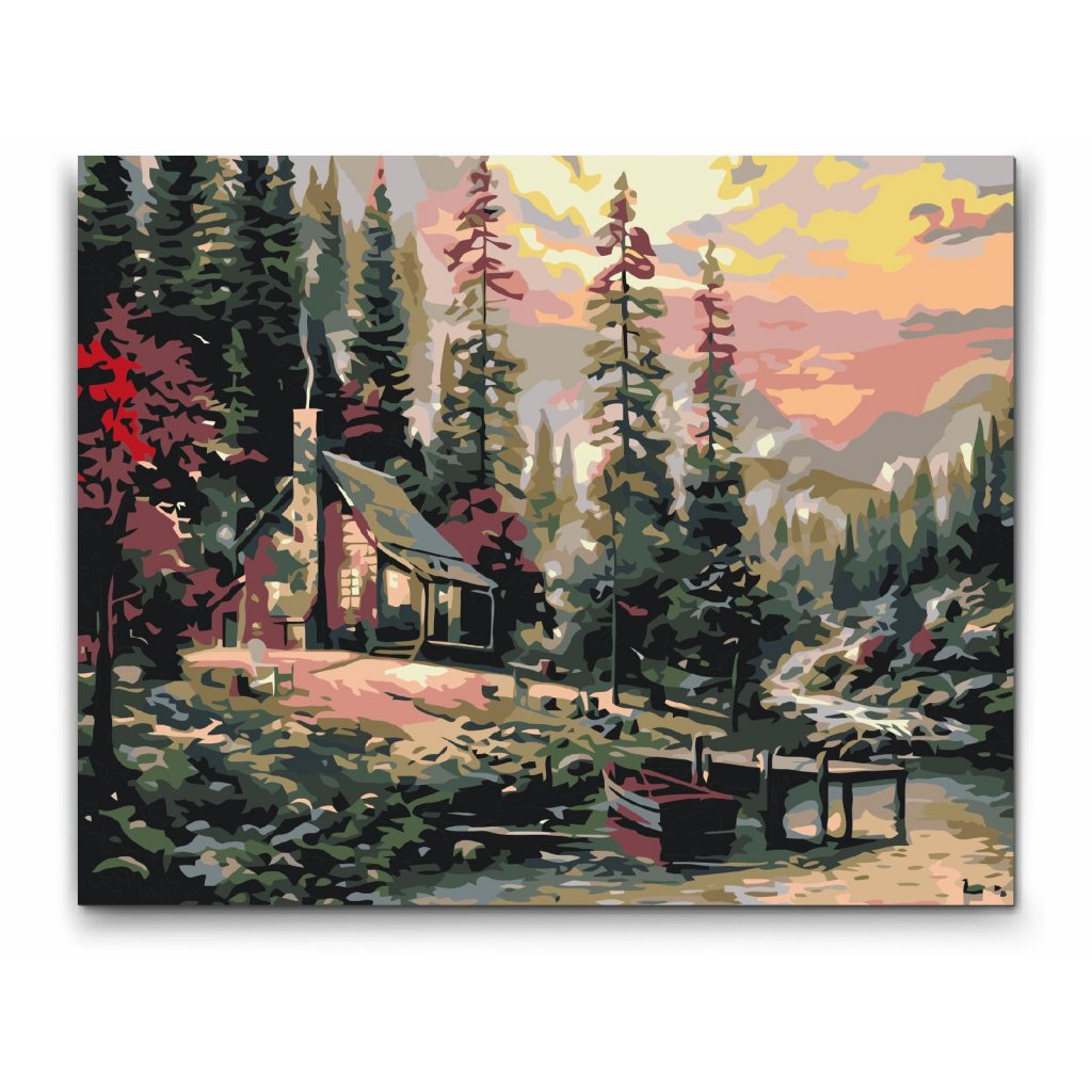 paint by numbers stuga i skogen