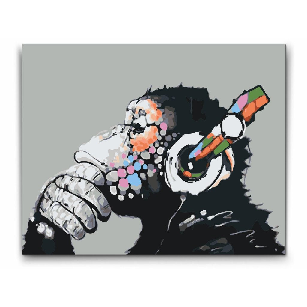 paint by numbers banksy dj monkey
