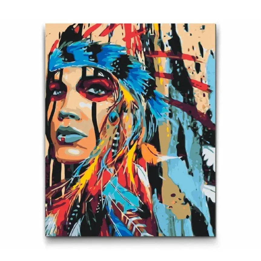 Måla en flicka med traditionella drag – DIY-konst