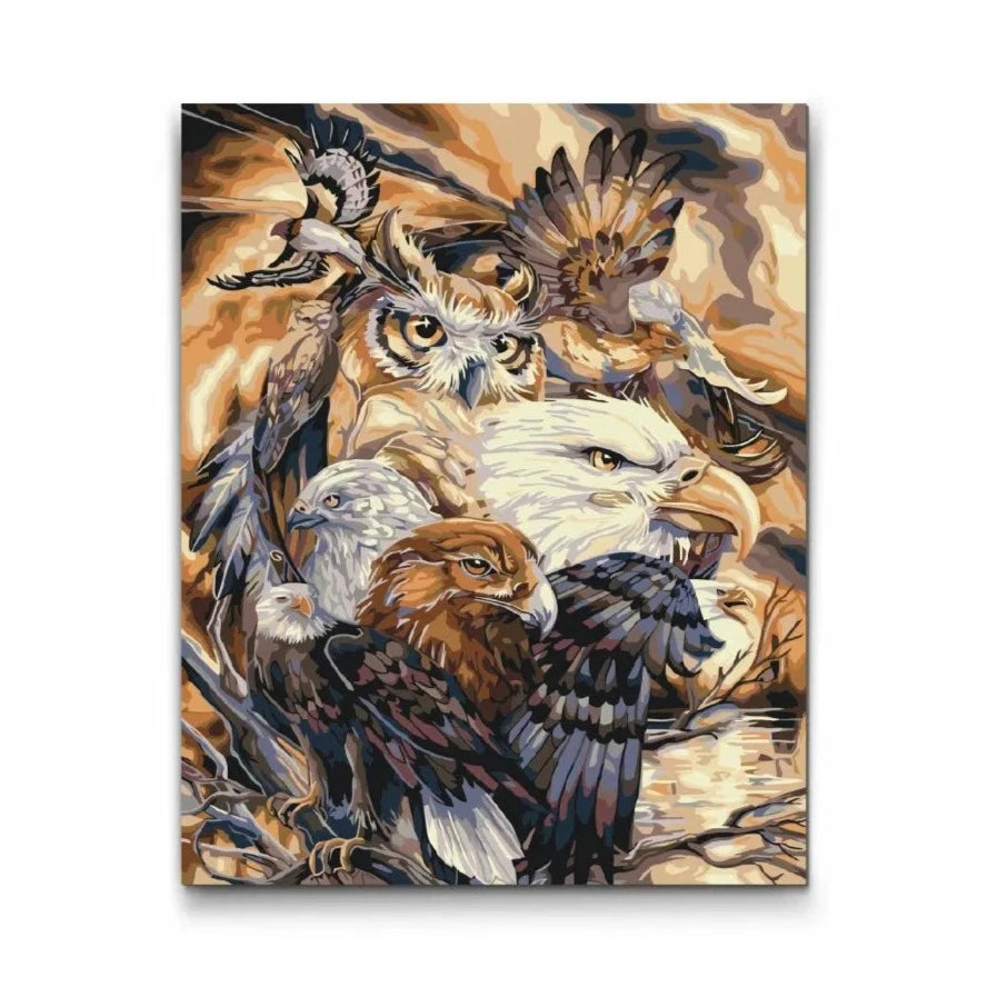 paint by numbers rovfåglar