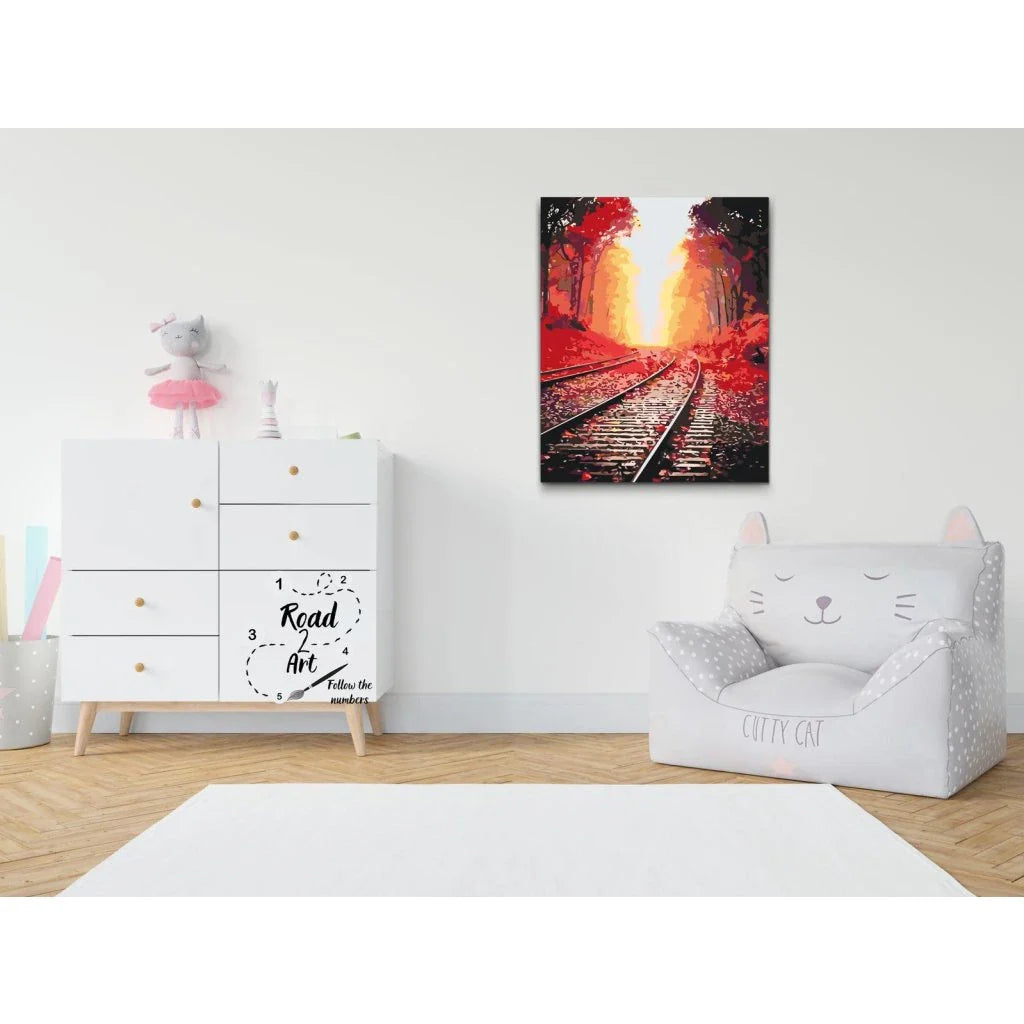 Paint By Numbers – järnväg som leder mot ljuset