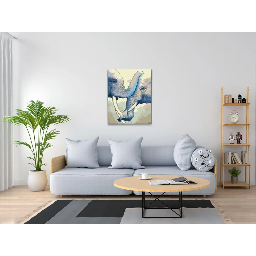 måla känslor och djur med detta elefantmotiv