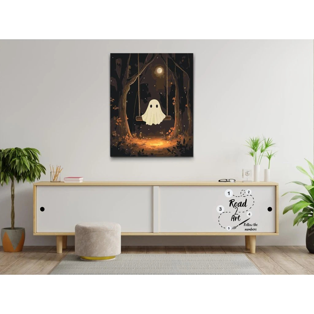 Paint by Numbers – Spöke på gunga | Halloweenmålning