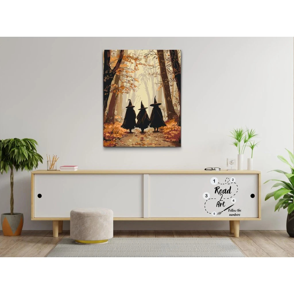 Paint by Numbers – Tre häxor i skogen | Halloweenmålning