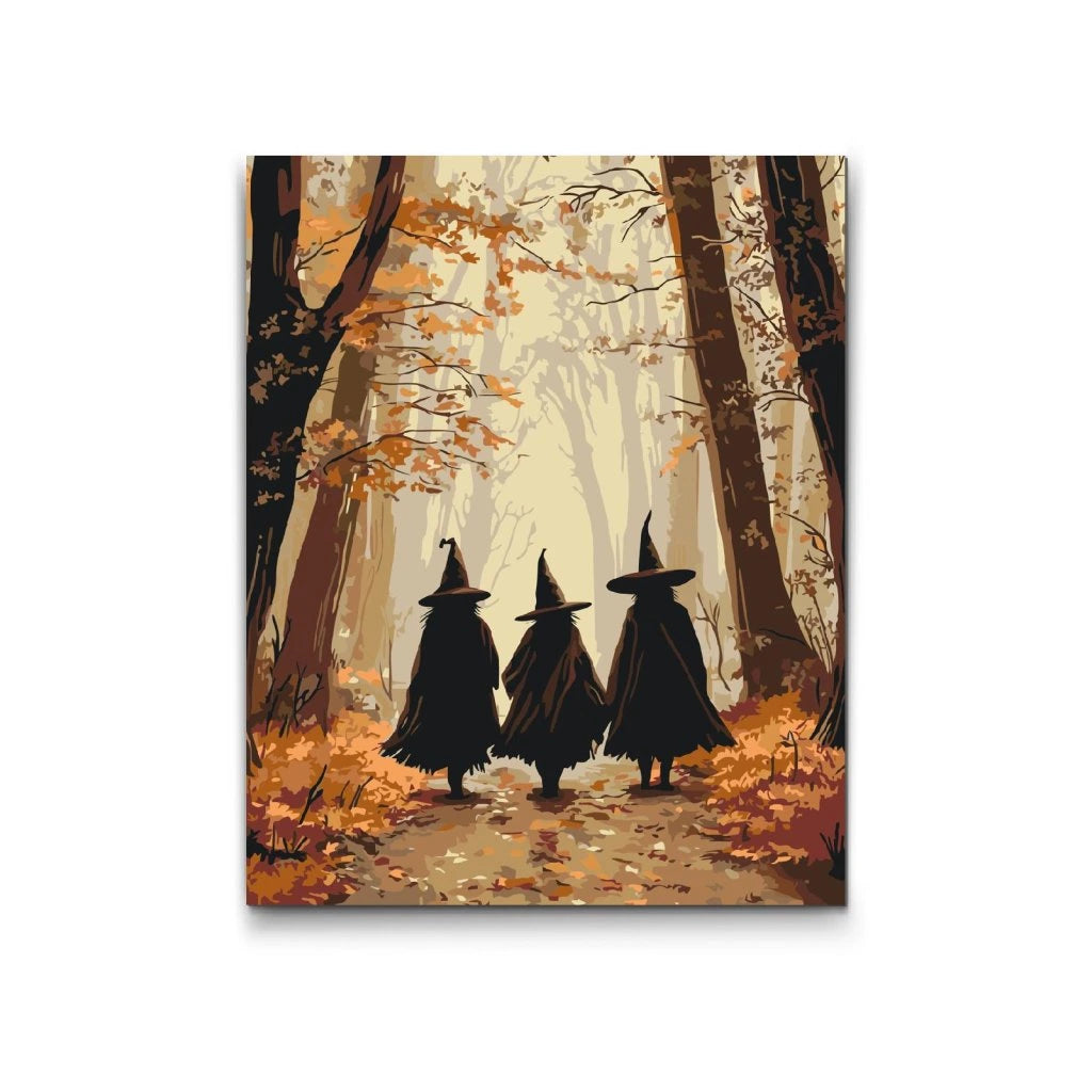 Paint by Numbers – Tre häxor i skogen | Halloweenmålning