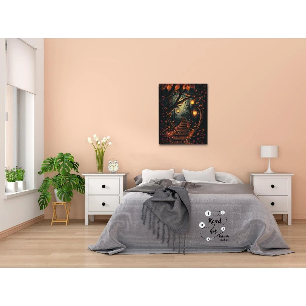 Paint by Numbers – Skogsstig i ljus | Måla efter nummer