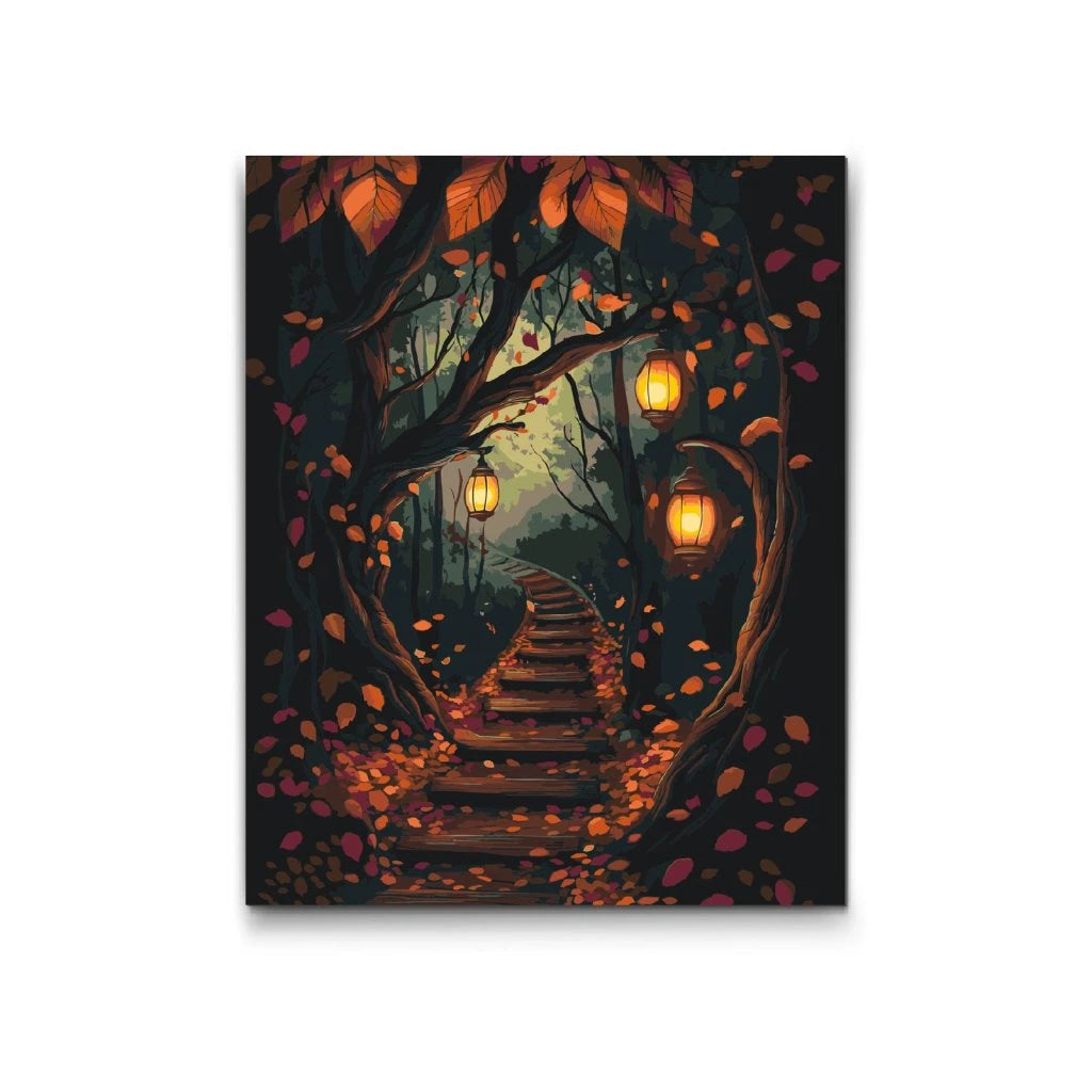 Paint by Numbers – Skogsstig i ljus | Måla efter nummer