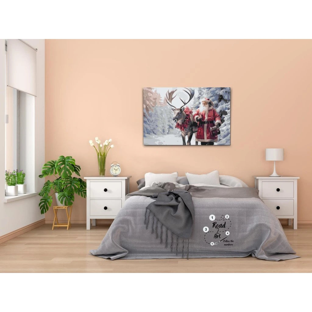 Tomten & Renens Magiska Vinterpromenad – Måla efter nummer