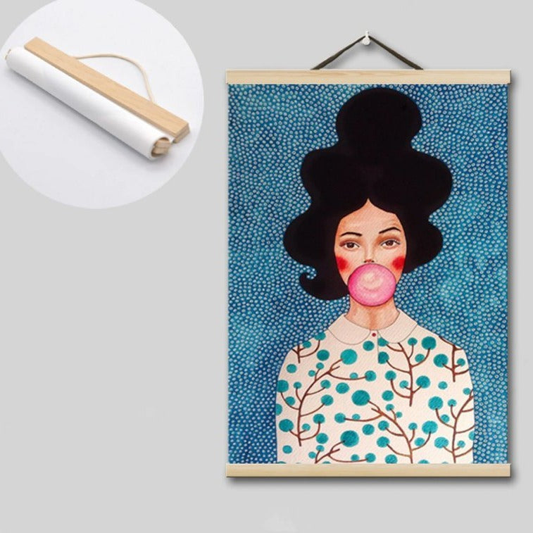 Träram med snöre och magneter – enkel montering