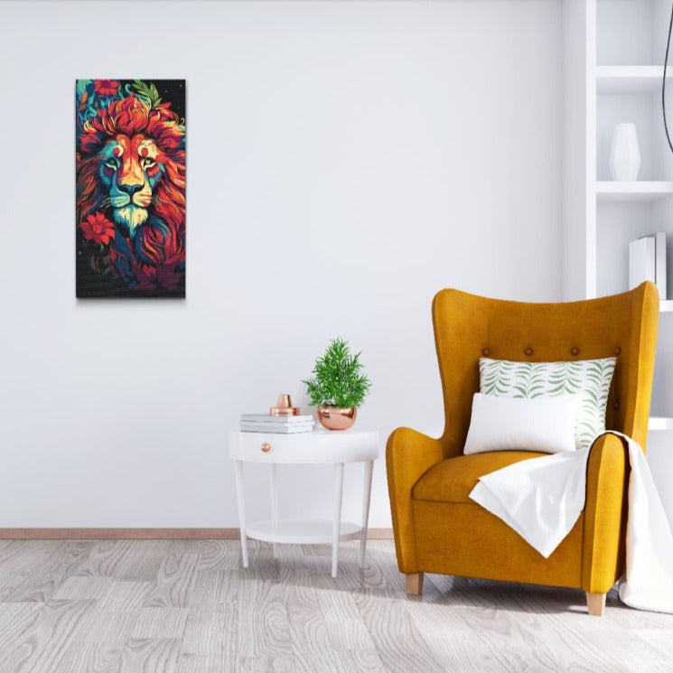 Blommande lejonmotiv att måla själv – kraft & elegans