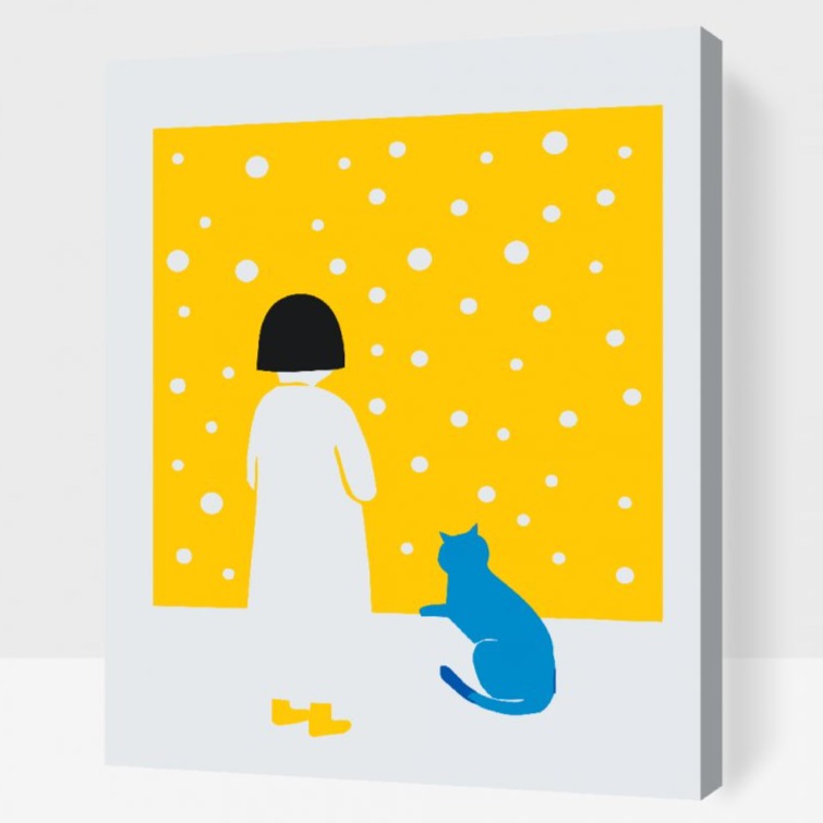 paint by numbers blå katt