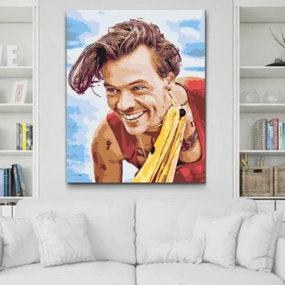 Harry Styles Paint by Numbers – somrig målning med blå himmel