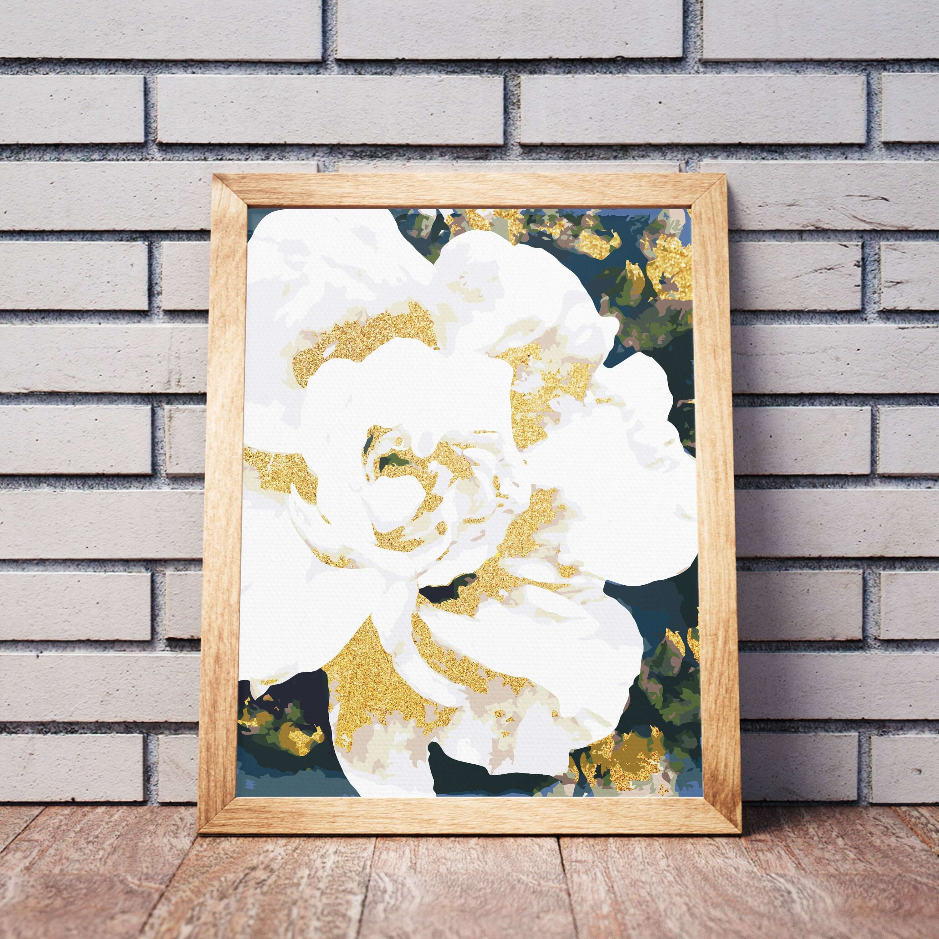 Vit Bonderos - måla efter nummer vuxna