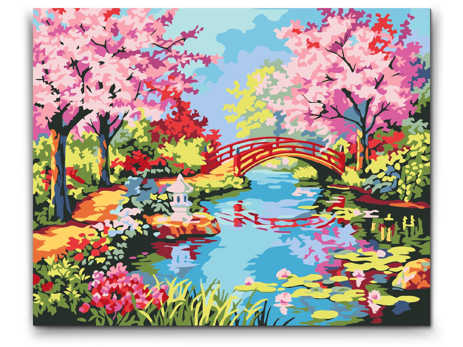 paint by numbers japansk trädgård
