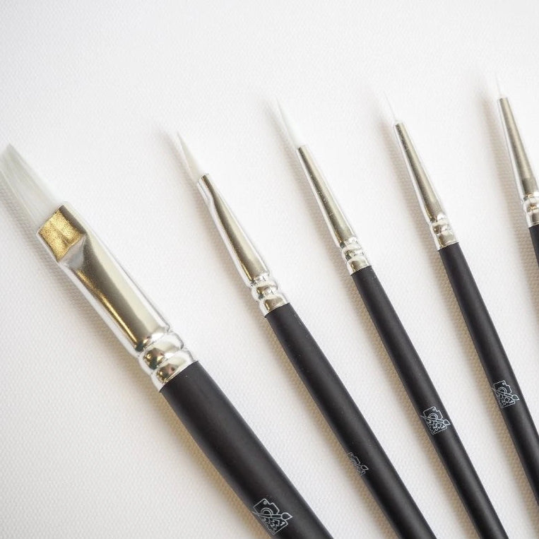 Penselset för hobby och akrylmålning – nära detalj