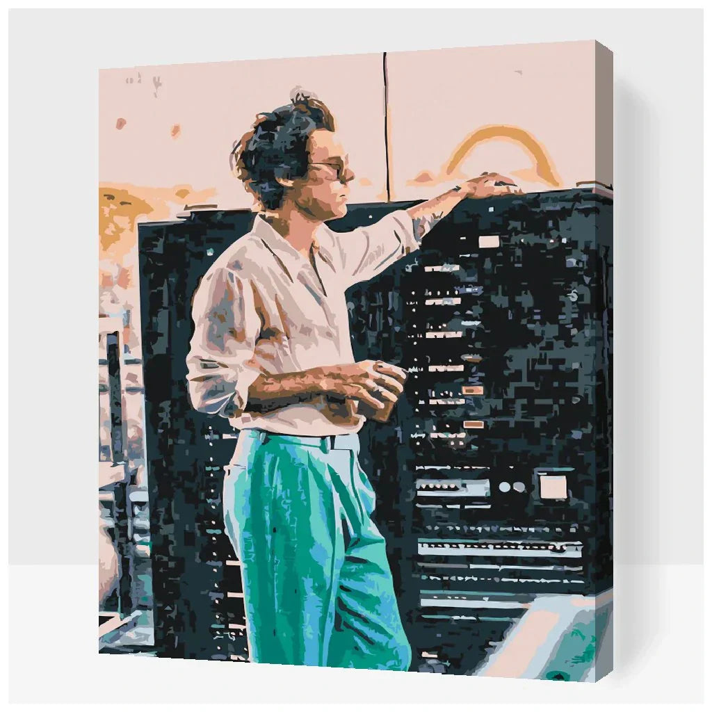 Harry Styles Paint by Numbers – målning med solglasögon och gröna byxor