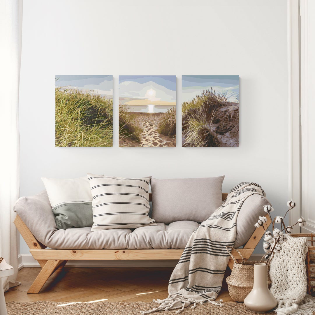 Stranden - 3 i 1 paint by numbers - Dubbelfärg, ram och fri frakt - paint by numbers