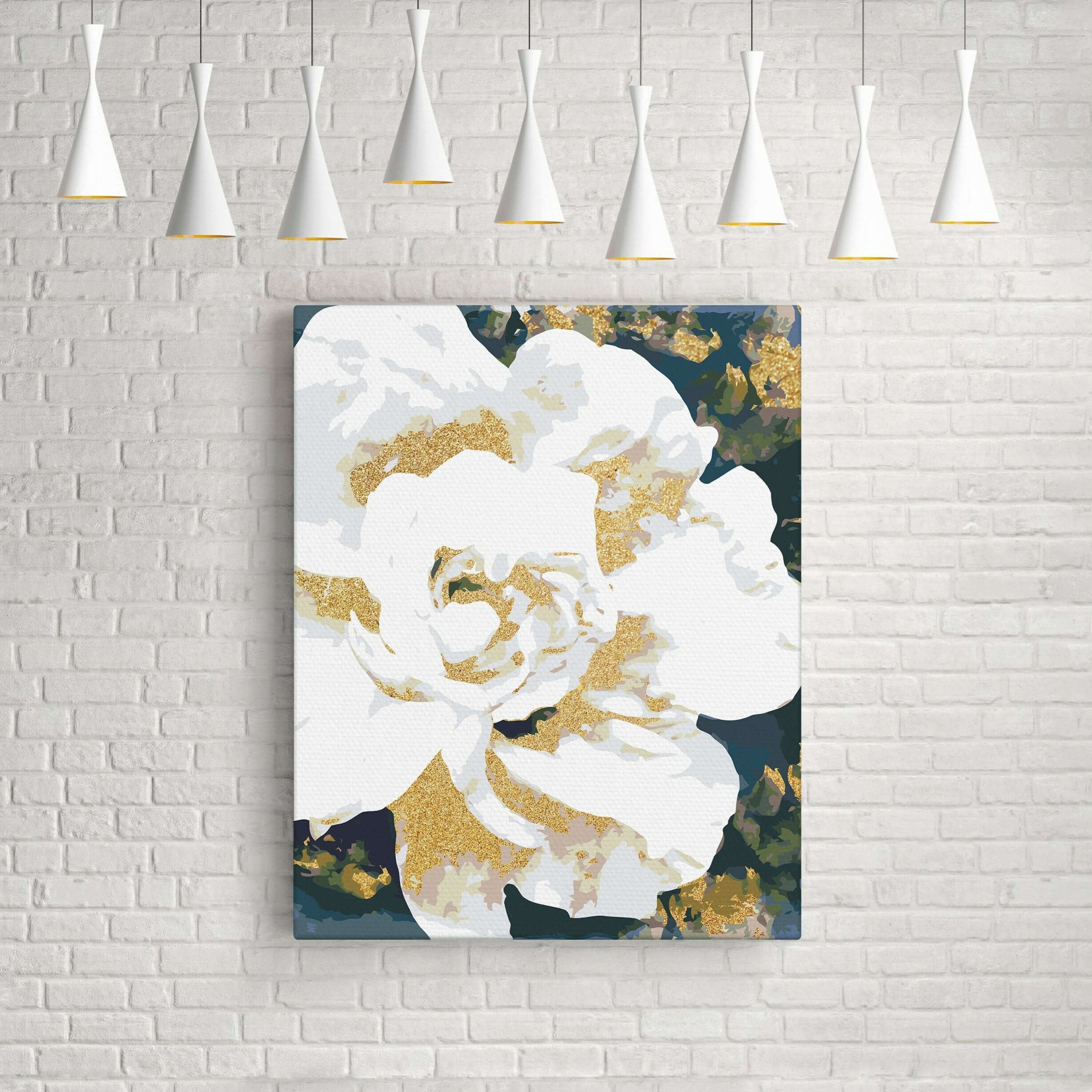 Vit Bonderos - måla efter nummer vuxna