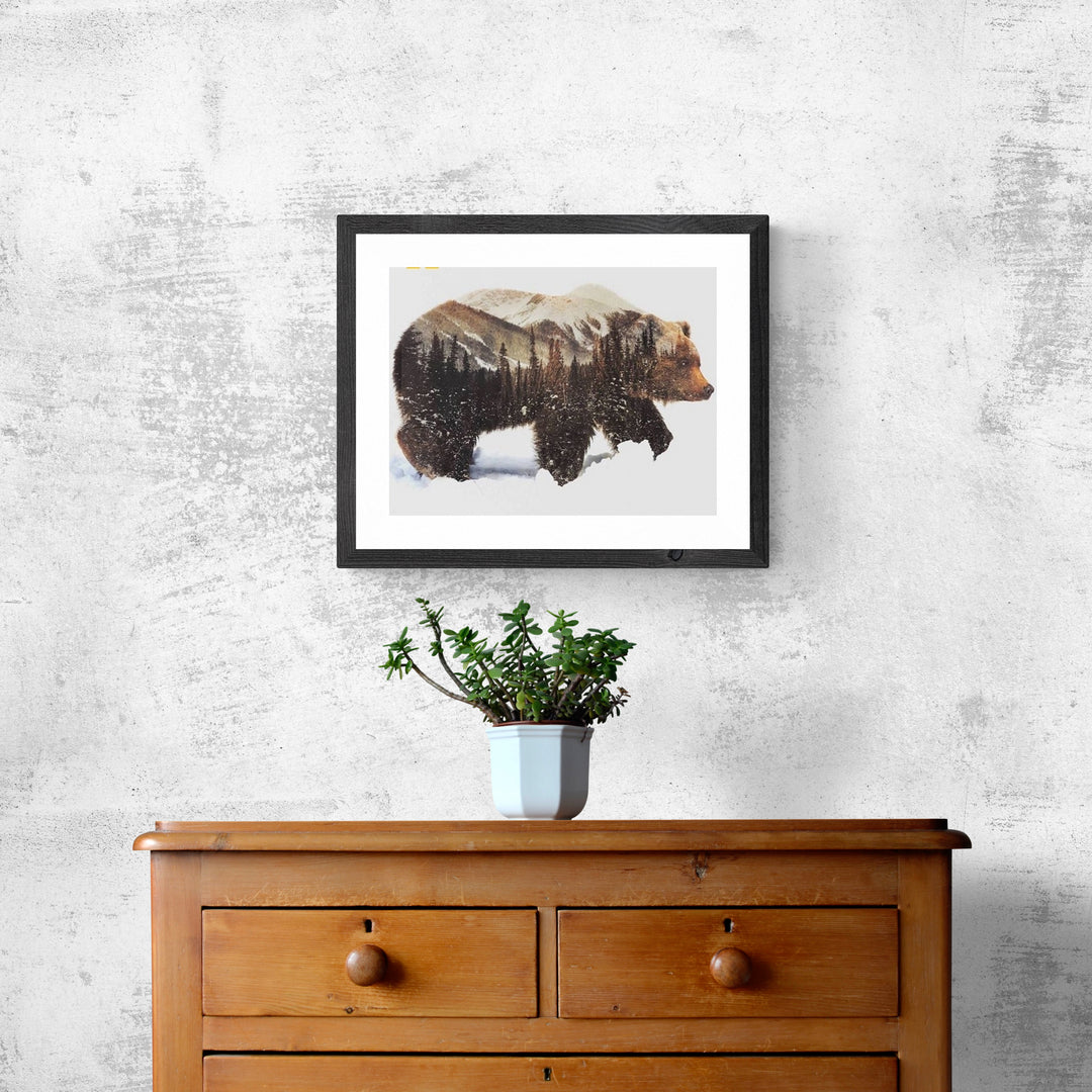 måla efter nummer björn i vinterlandskap