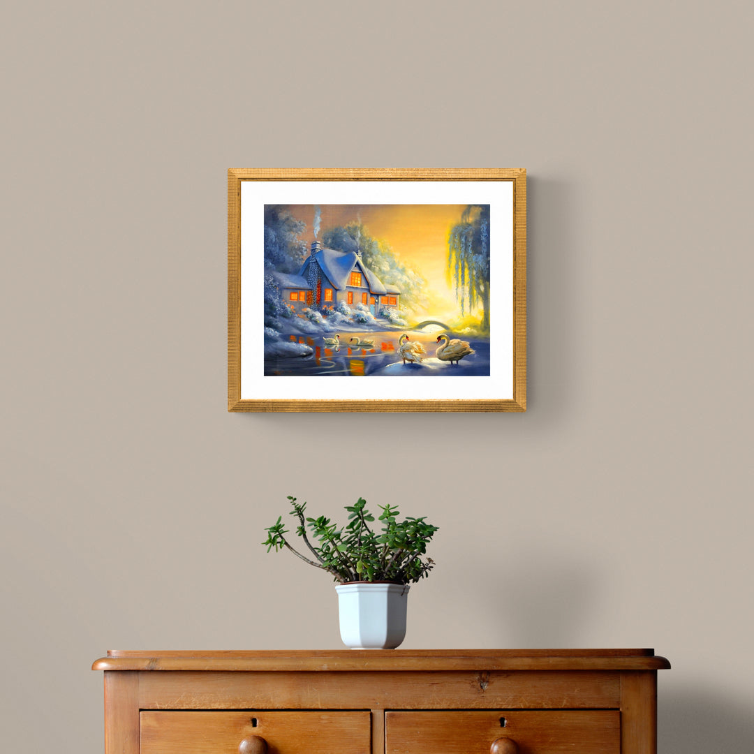 måla efter nummer vinterlandskap