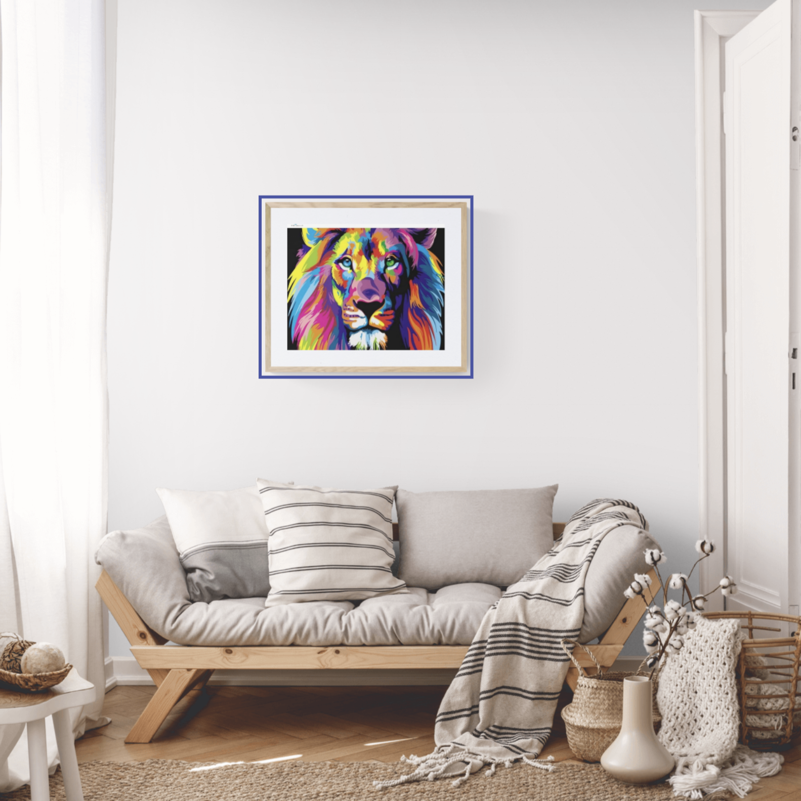 måla lejon i starka färger