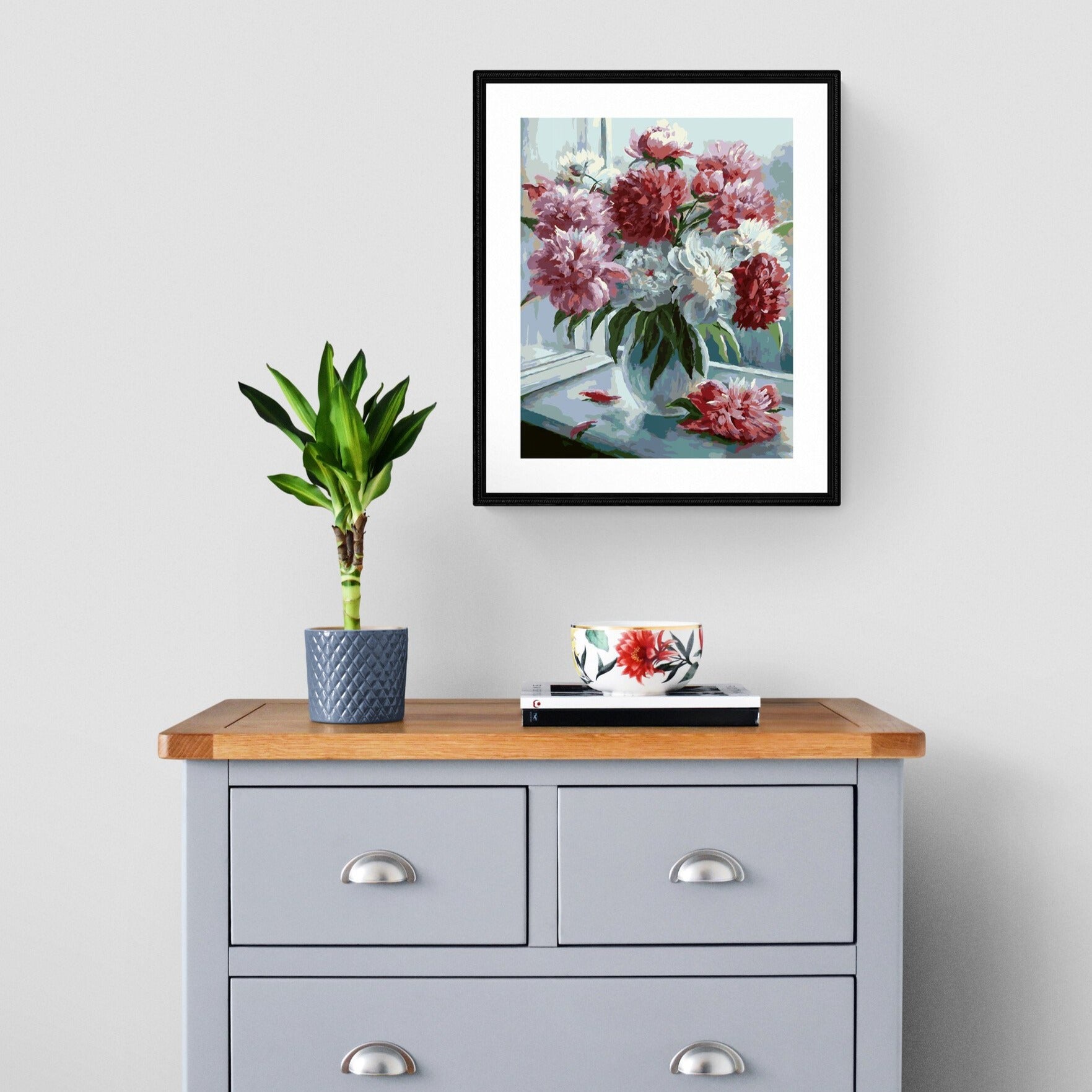 måla efter nummer blomsterbukett i vas