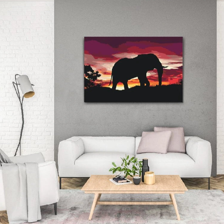 Elefant i savannlandskap – Paint by Numbers med afrikanskt tema