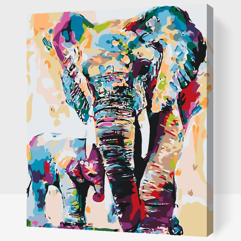 paint by numbers elefanter

