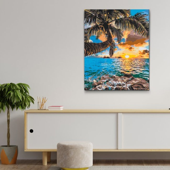 Målning efter nummer tropisk solnedgång

