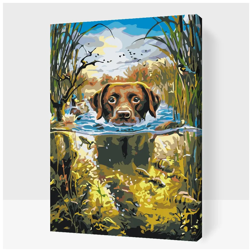 paint by numbers simning labrador

