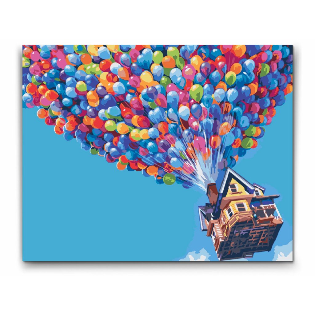 färgglad målning med ballonger

