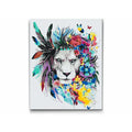 paint by numbers lejon med blommor

