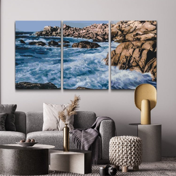 Väggmålning att måla själv – hav & kust i tre delar