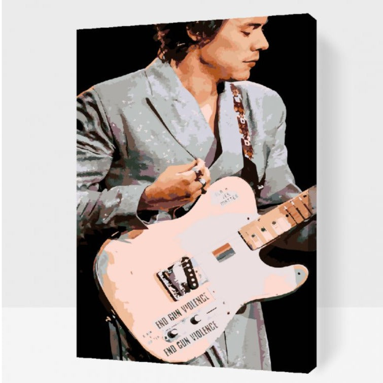 Paint by Numbers med Harry Styles och rosa elgitarr