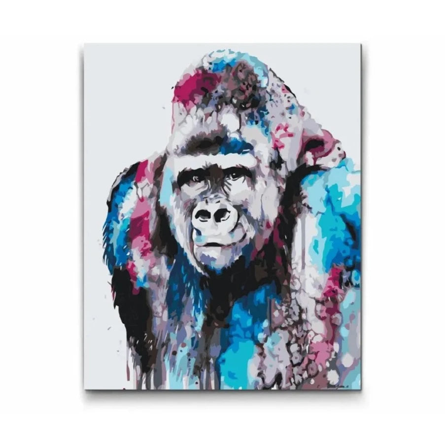 paint by numbers gorilla porträtt

