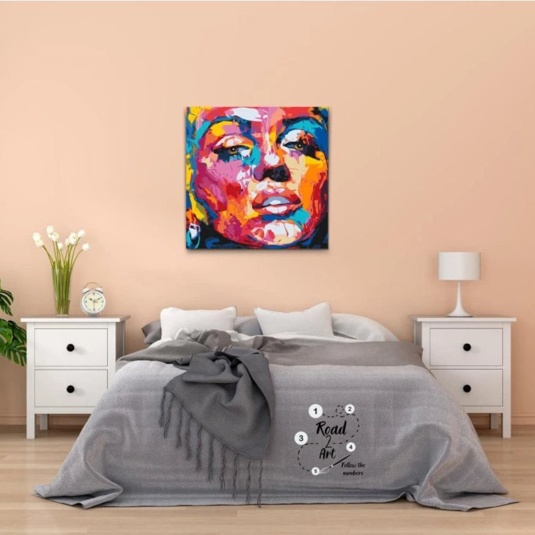 färgstark marilyn monroe målning

