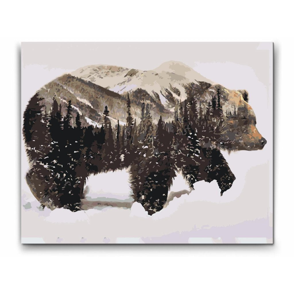 bear in winter wonderland paint by numbers