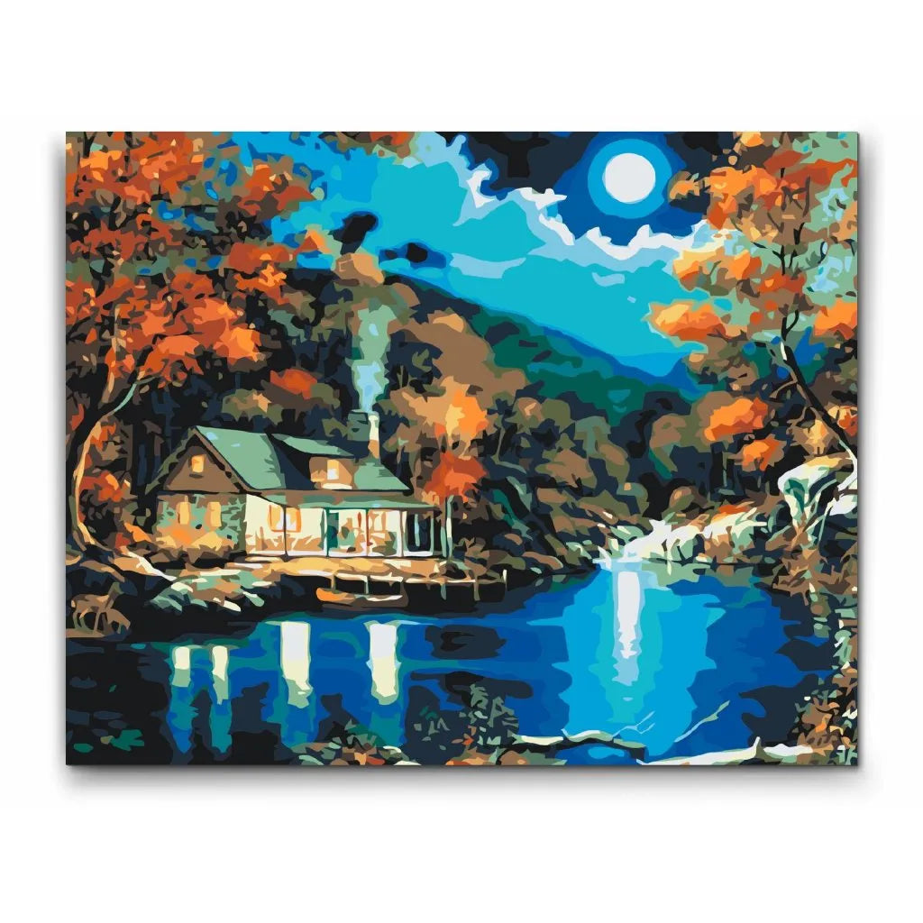 paint by numbers månljus sjö

