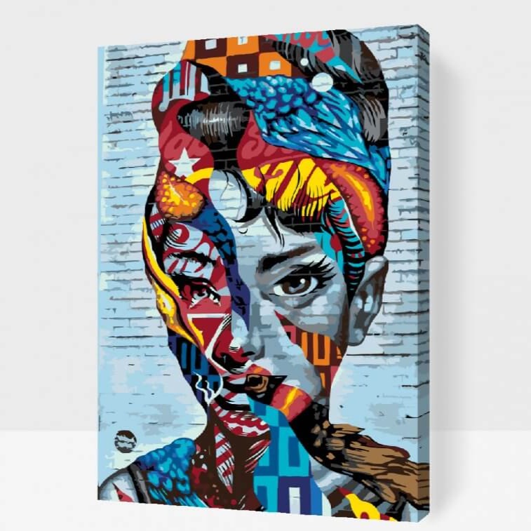 paint by numbers audrey hepburn porträtt

